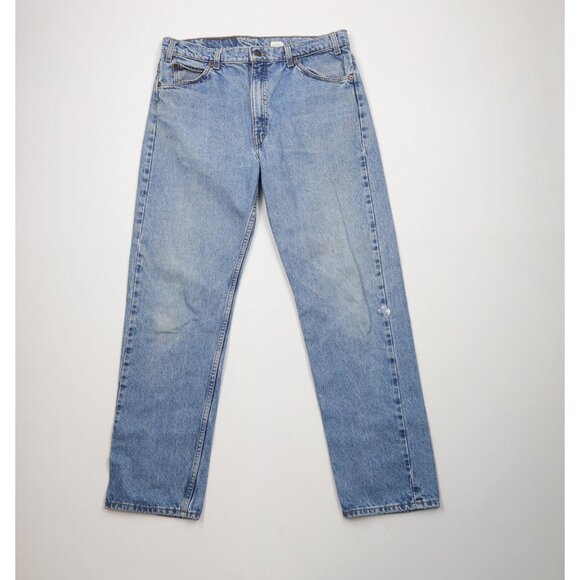Vtg 90s Levis 505 Orange Tab Mens 34x32 Distressed Regular Straight Leg Jeans
